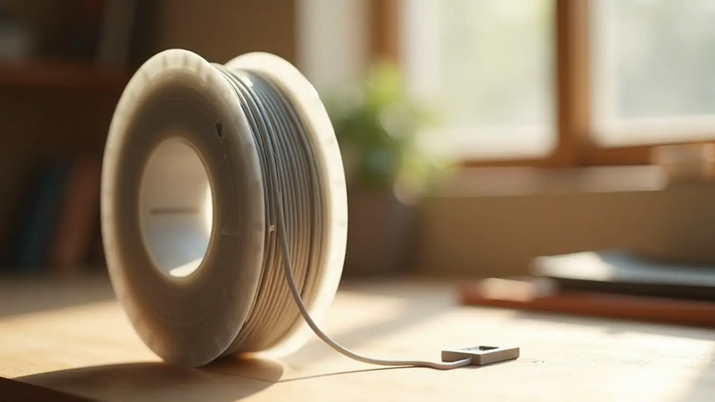 ASA-GF filament spool with a printed sample part in the same material