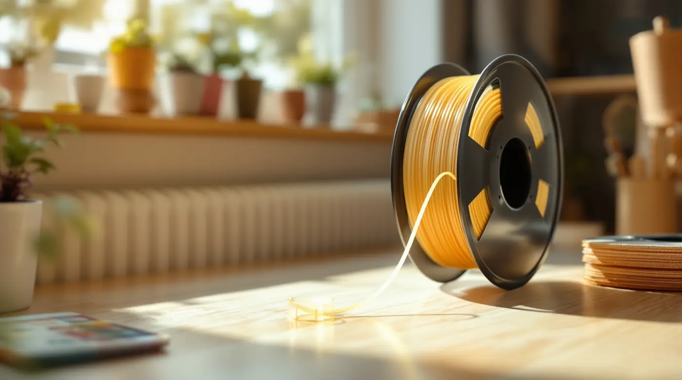 PC filament spool with a printed sample part in the same material