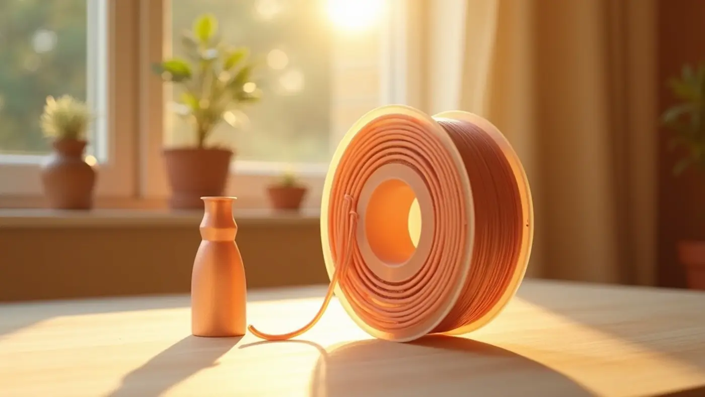 PLA Specialty filament spool with a printed sample part in the same material