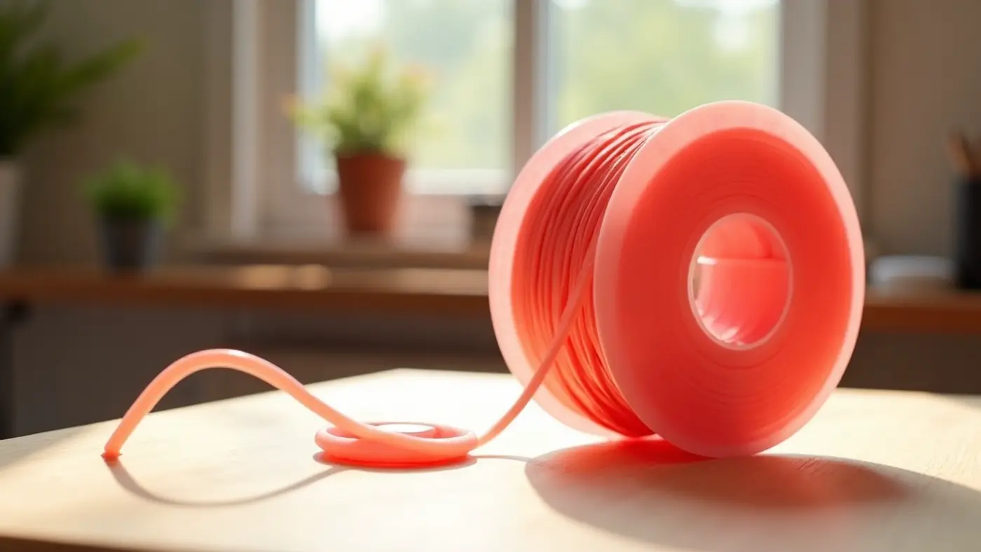 TPU 87A filament spool with a printed sample part in the same material