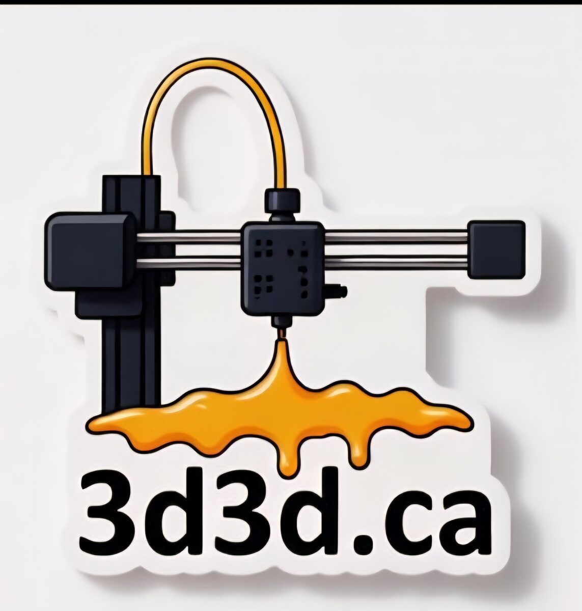Orange filament spool on a 3D3D branded printer